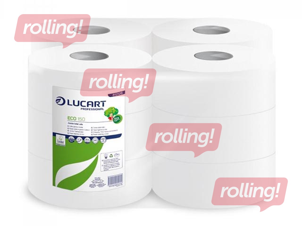 Туалетная бумага Lucart Eco 150, 2 рулонов, 2 слоя, белая