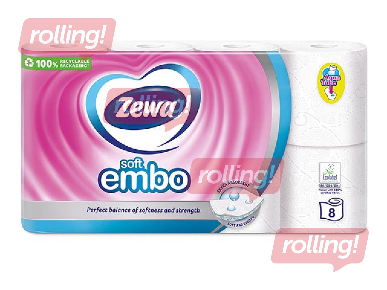Tualettpaber Zewa Soft Embo, 8 rulli