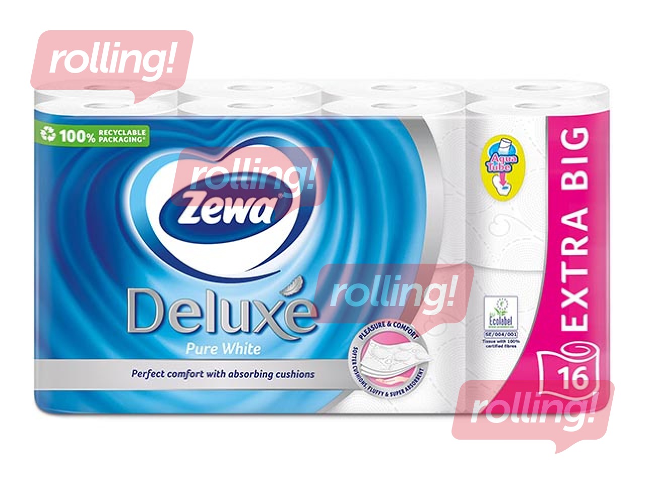 Tualettpaber Zewa Deluxe Pure White, 3 kihti, 16 rulli