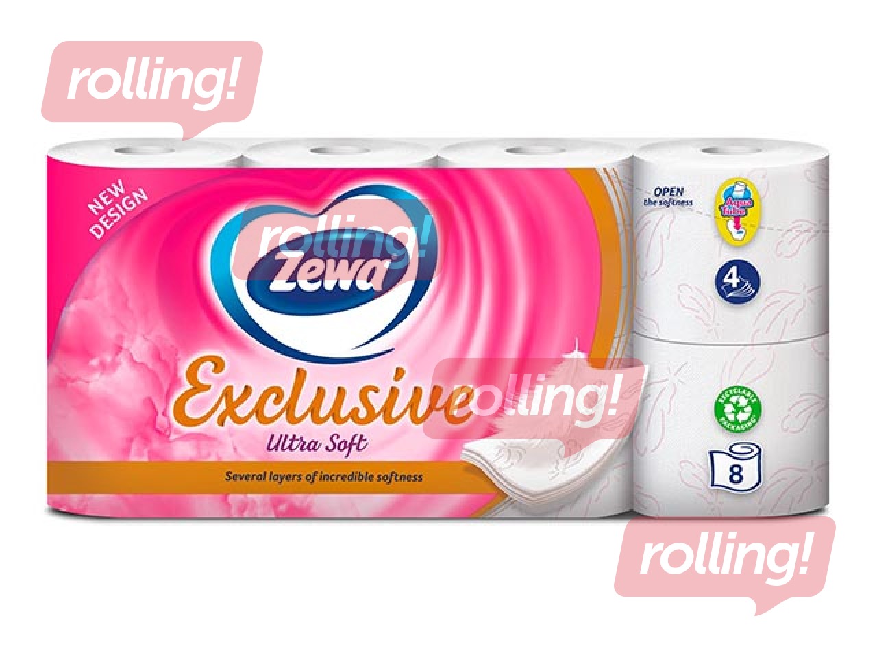 Tualetes papīrs Zewa Exclusive, 4 slāņi, 8 ruļļi