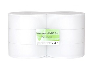 Туалетная бумага Clean Jumbo, 6 рулонов, 2 слоя, белая