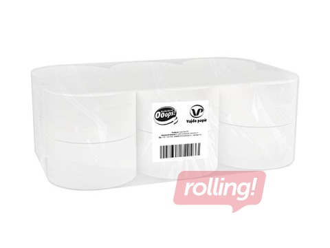 Tualetes papīrs Ooops! Mini Jumbo T2, 170m, 12 ruļļi, 2 slāņi, balts