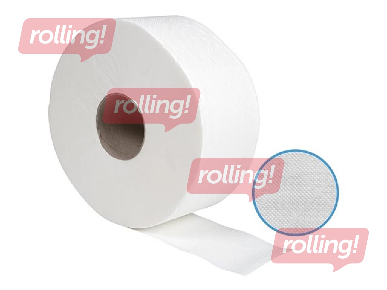 Toilet paper Amoos Mini Jumbo, T2, 120 m, 12 rolls, 2 layers, white