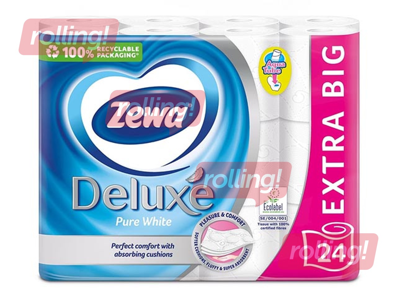 Tualettpaber Zewa Deluxe puhas valge 3 kihti, 24 rulli