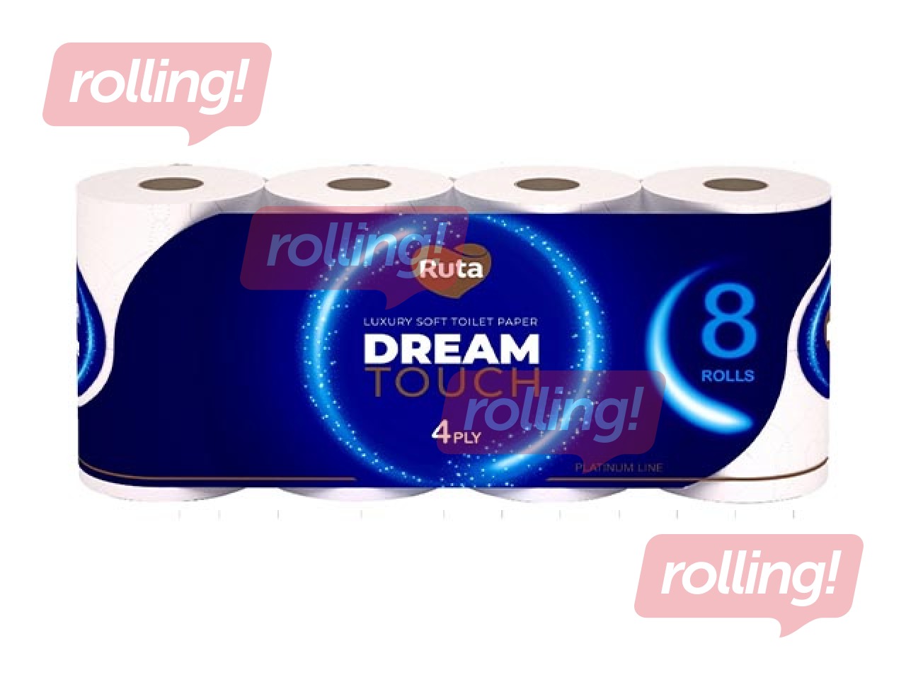 Туалетная бумага Ruta, Dream Touch, 4-слойная, белая, 8 рулонов