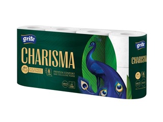 Tualettpaber Grite, Charisma, T4, 4 kihiline, valge, 8 rulli