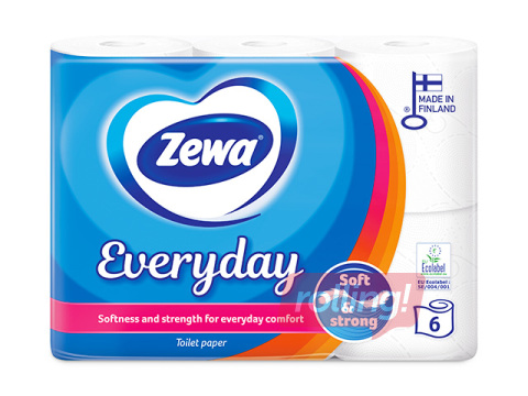 Tualettpaber Zewa Everyday, 2 kihti, 6 rulli