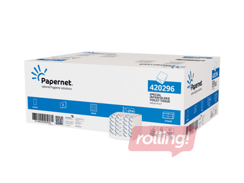 Tualettpaber lehtedena Papernet Interfolded, 2-kihiline, valge, 40 pakki