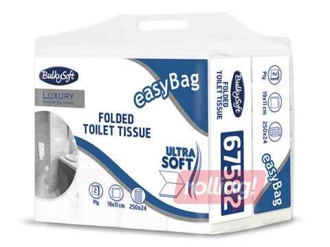 Toilet paper in sheets Bulkysoft, Luxury, 2-ply, white, 24 packs