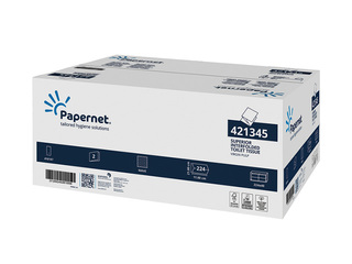 Туалетная бумага в листах Papernet, 2 слоя, белая, 40 пачек