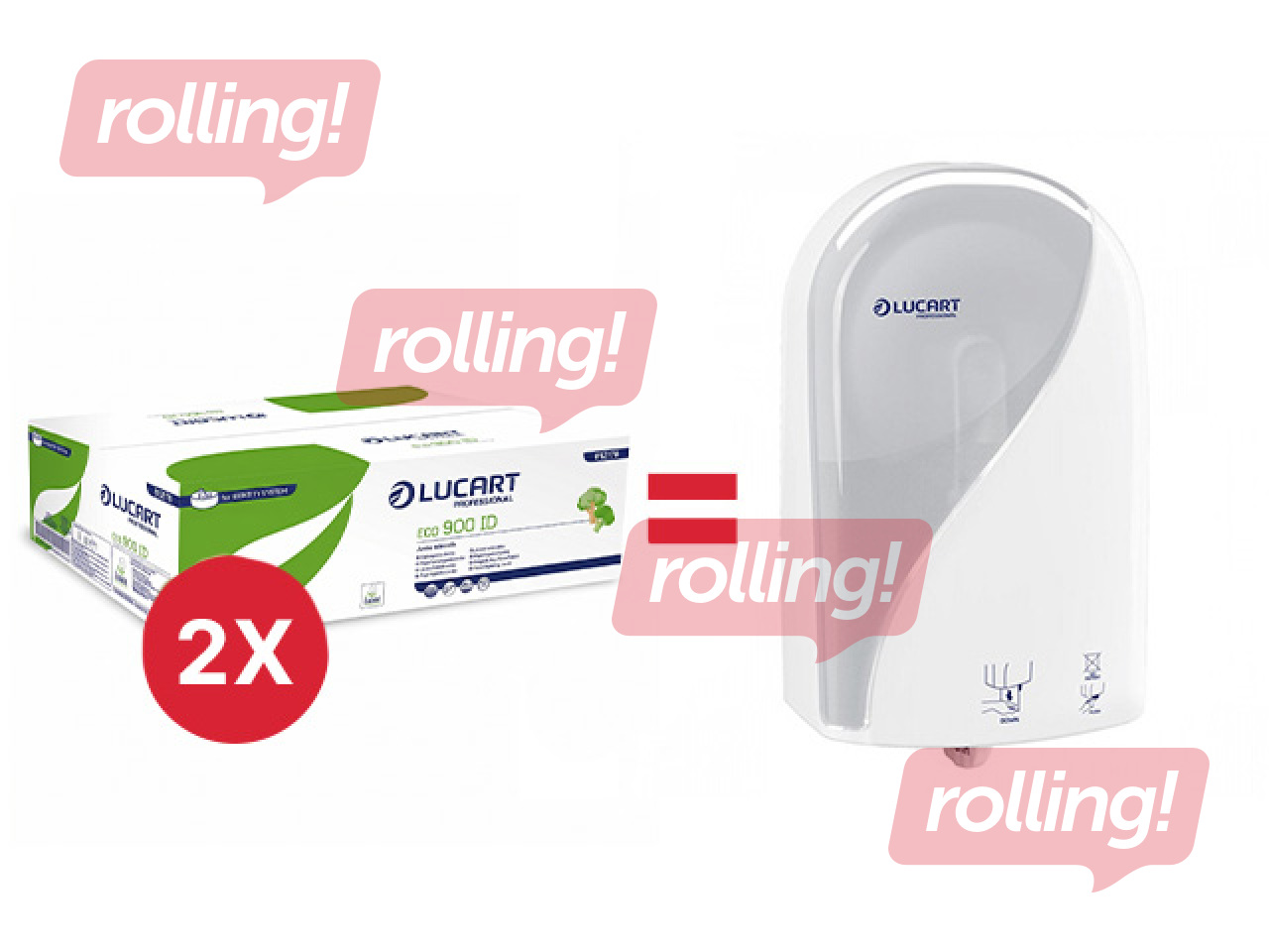 Tualettpaber Lucart Eco 900, 2-kihiline, valge, 12 rulli + KAMPAANIA! Osta Lucart Eco 90