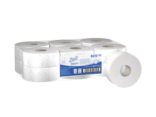 Tualettpaberirullid Scott Mini Jumbo, 2-kihilised, valged, 200m, 12 rulli