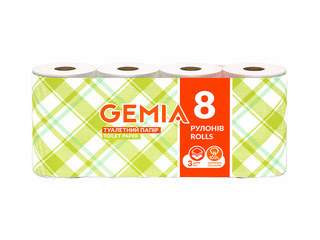 Toilet paper rolls Gemia, 3 ply, 8 rolls