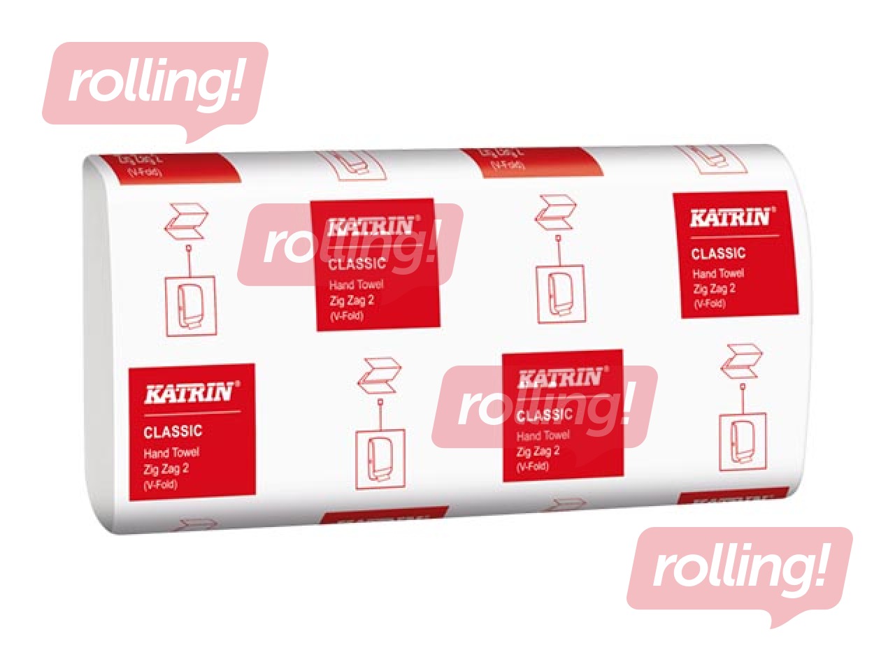 Paberrätikud Katrin Classic Zig Zag 2, valge, 2 kihti, 20 pakk. 