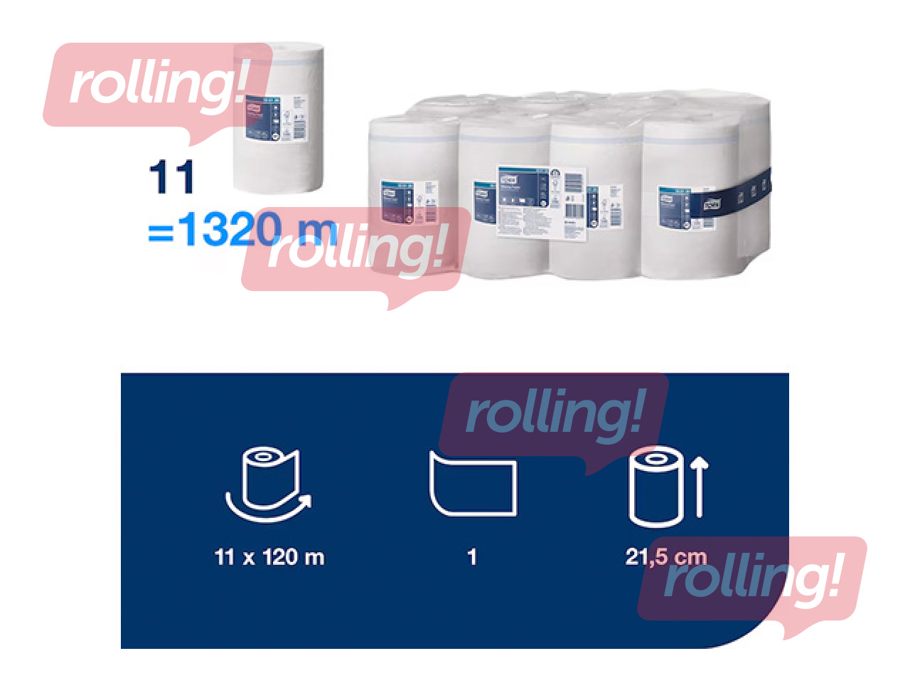 Paberrätikud Tork Advanced Mini M1, 1 kiht, valge, 120m, 11 rulli +KAMPAANIA Osta Tork paberrätiku