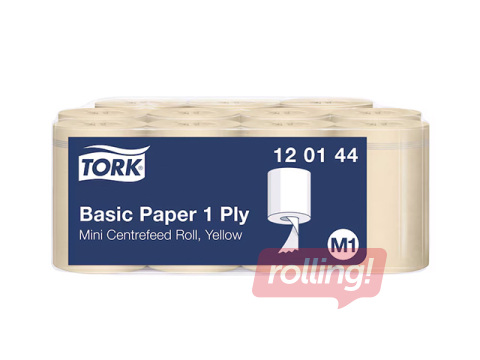 Бумажные полотенца Tork Basic, M1, жёлтые, 1-слойные, 115м, 11 рулонов