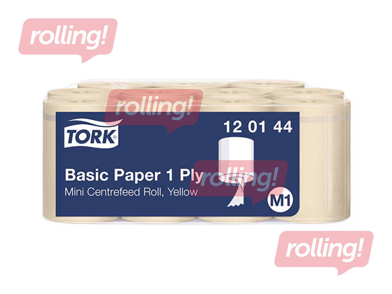 Paberrätikud Tork Basic, M1, kollased, 1-kihilised, 115m, 11 rulli