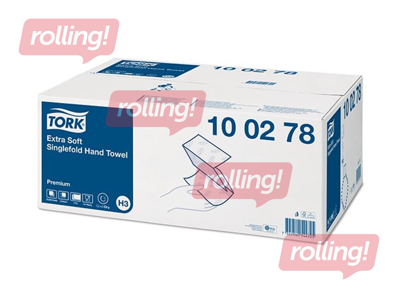 Käterätikuivatid Tork Premium Extra Soft Singlefold H3, 15 pakk., 2 kihti, valge