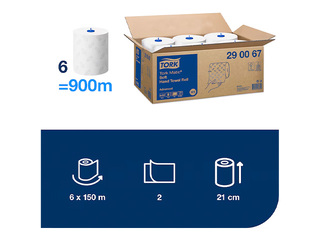 Paberrätikud Tork Advanced, H1, 2-kihilised, 150m, 6 rulli