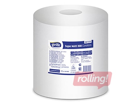 Paper towels Grite Super Maxi 300m, 6 rolls, 1 ply, white
