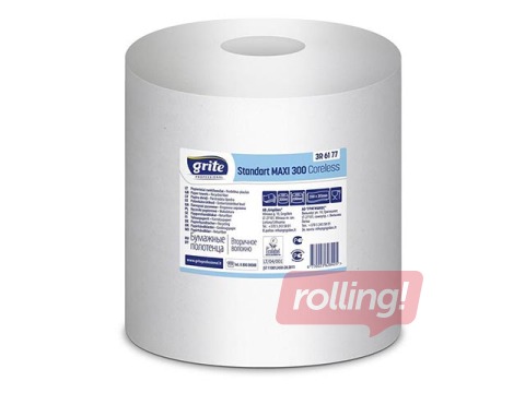 Бумажные полотенцаi Grite Standart Maxi 300, Ø18.5, 6 рулонов, 1 слой
