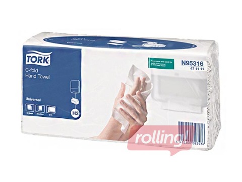 Lehtpaberrätikud Tork C-fold Universal H3, 20 pakk, 2 kihti, naturaalne valge