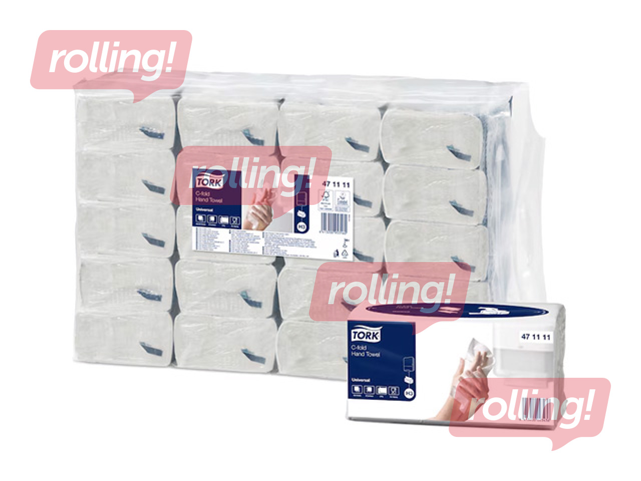 Lehtpaberrätikud Tork C-fold Universal H3, 20 pakk, 2 kihti, naturaalne valge