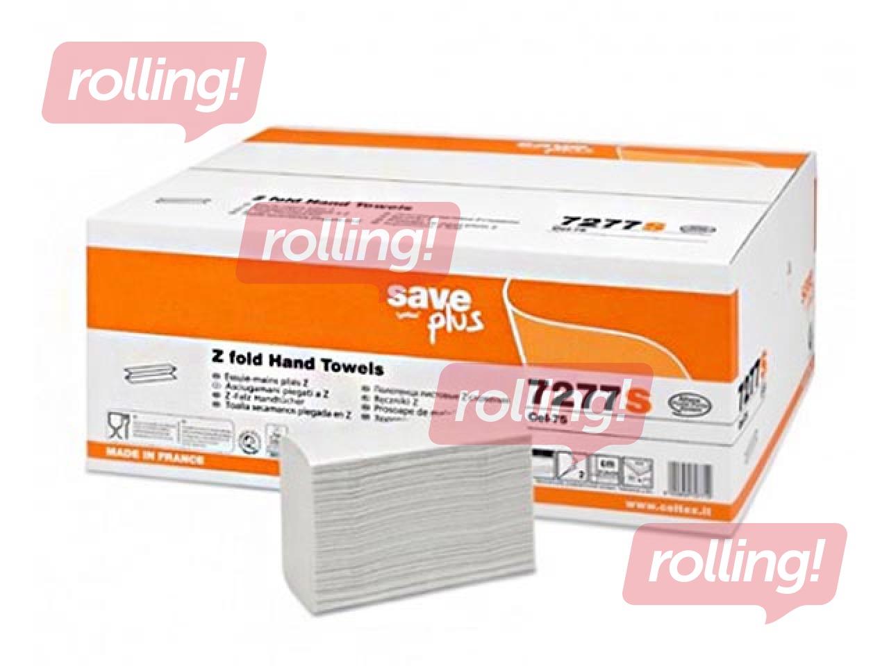 Kätepuhastus lapid Celtex Save Plus Z2 (kitsas 8 cm), 25 pak., 2 kihti, valge