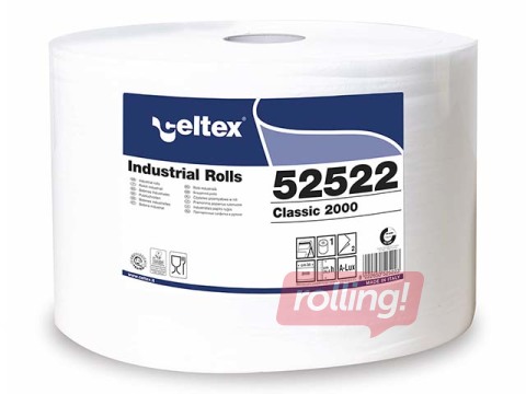 Industriālais papīrs Celtex Classic 2000, 2 slāņi, balts, 600m, 1 rullis