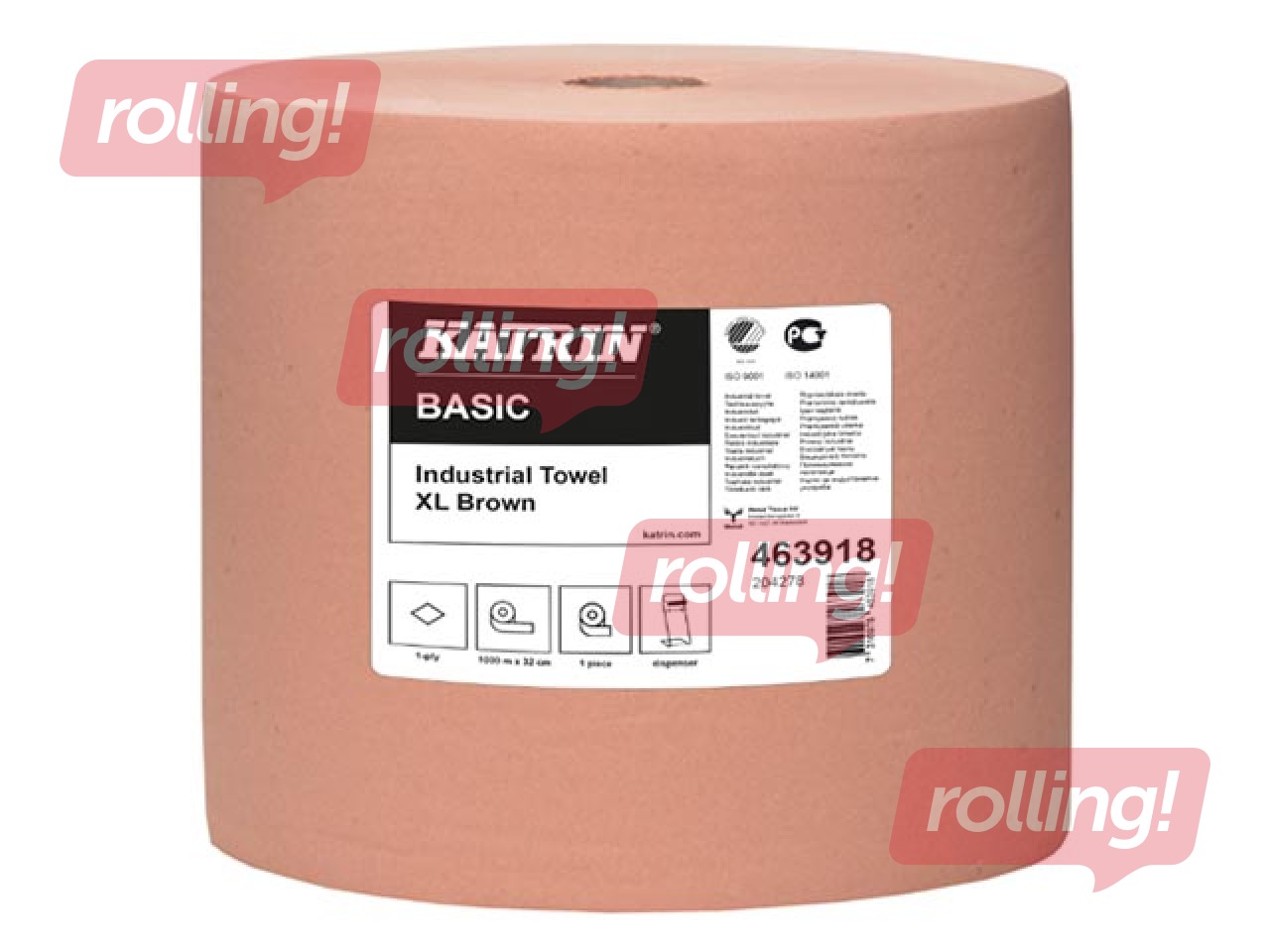 Tööstuslik rullpaber Katrin Basic XL, 1 rull, 1 kihiline, pruun