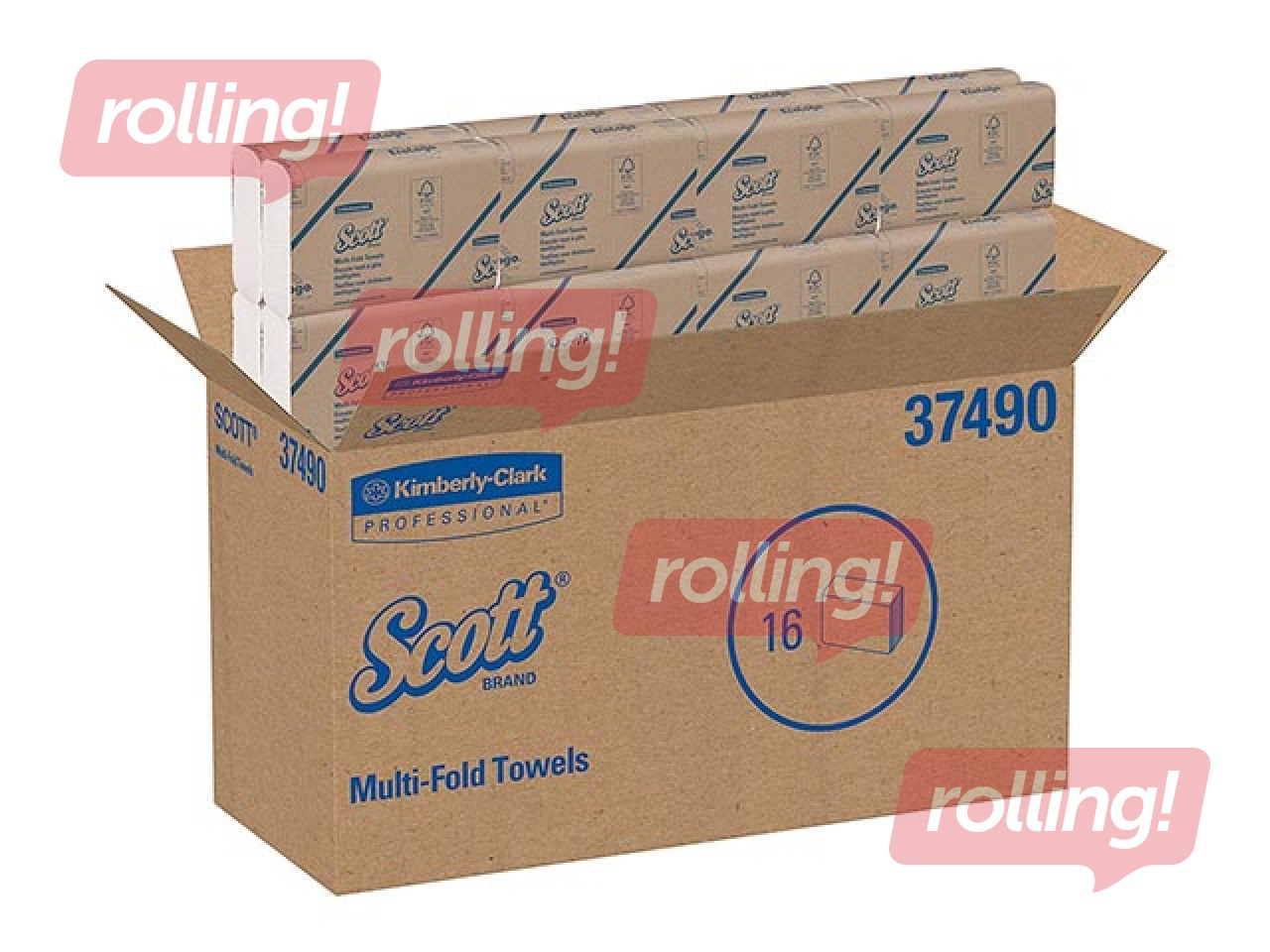Leht paberrätikud Kimberly Clark Scott, 16 pk.(4000 lehte), valge