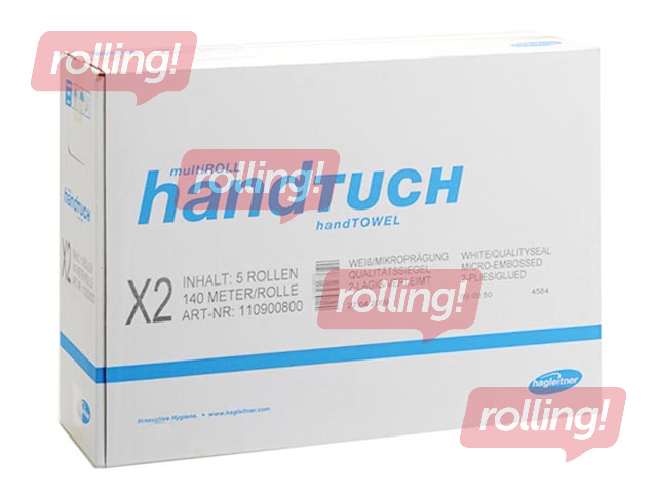 Rullpaberrätikud Xibu X2, 2-kih, 5 rulli, valge