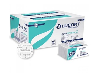 Paberrätikud lehtedena LUCART AquaStream Z, kitsas 9,5 cm, 1 pakk, 2 kihti, valge