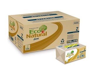 Paper towels in sheets Lucart  Eco Natural Z, narrow 18 packs, 2 layers, brown