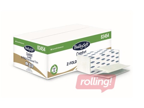 Бумажные полотенца в листах Bulkysoft Comfort Z (узкие), 25 упаковок, 2 слоя, белые