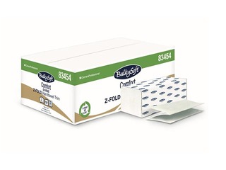 Paberrätikud lehtedena Bulkysoft Comfort Z (kitsas), 25 pakki, 2 kihti, valge