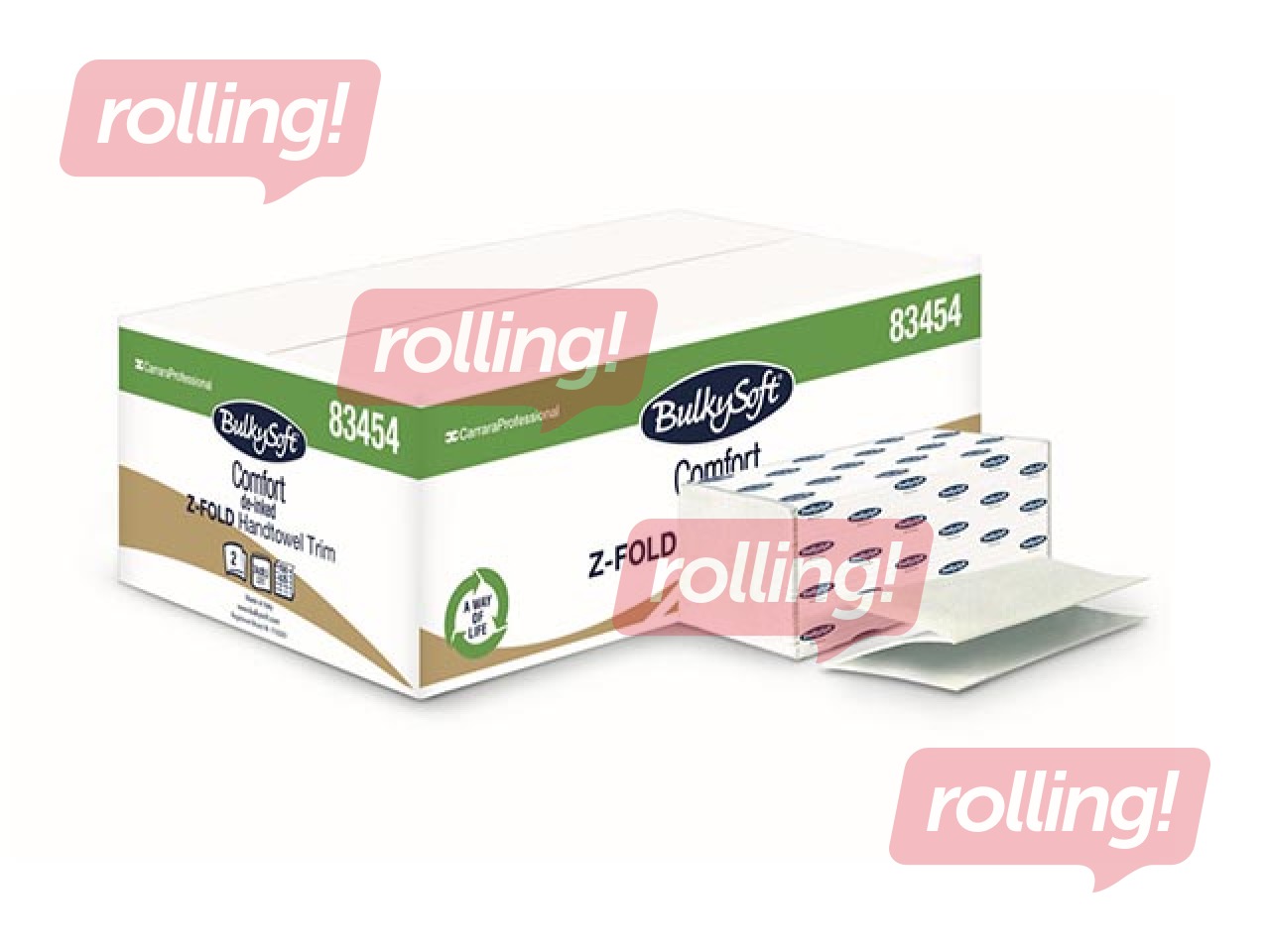 Paper towels in sheets Bulkysoft Comfort Z (narrow), 25 packs, 2 ply, white