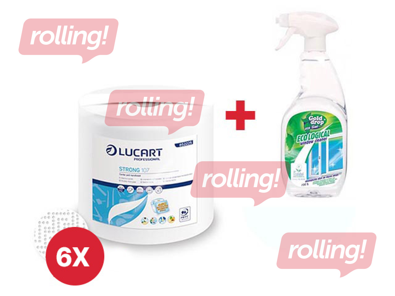 Paberrätikud Lucart Strong 107 Joint, 2 kihti, valge + KINGITUS! Osta paberrätikud ja saa kingitus!