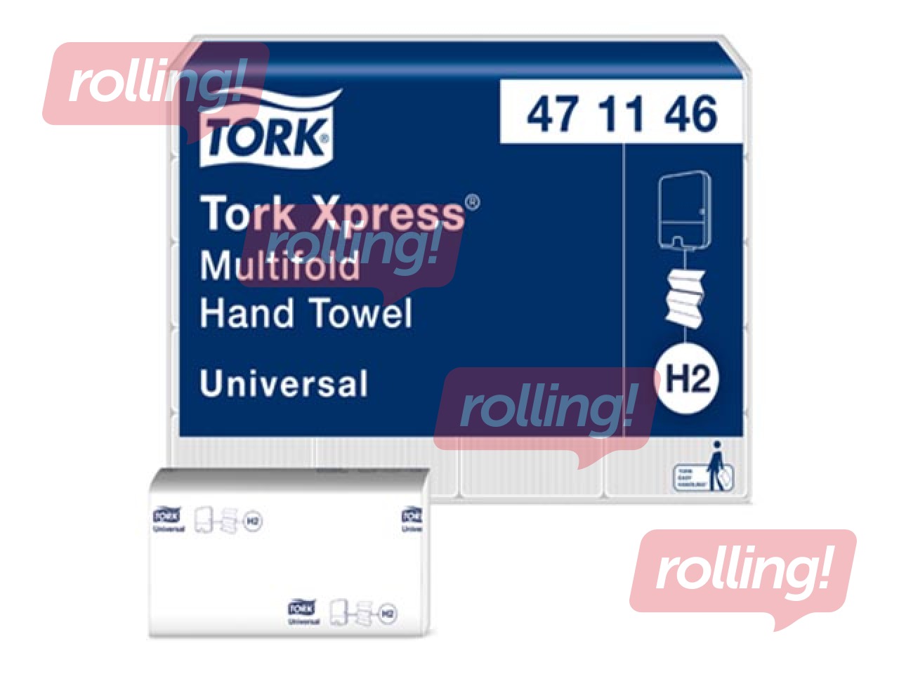 Käterätt Tork Xpress Multifold H2, 2 kihtis, valge, 20 pakk