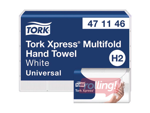 Листовые полотенца Tork Xpress Multifold H2, 2 слоя, белые, 20 пачек