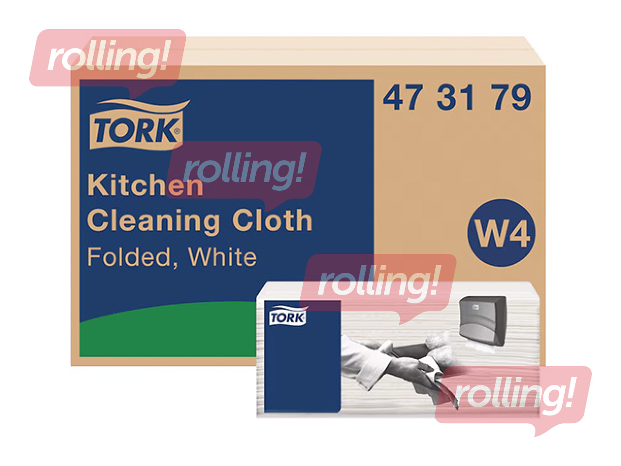 Mittekootud köögipuhastuslapid Tork, W4, valged, 1-kiht, 75 tk.