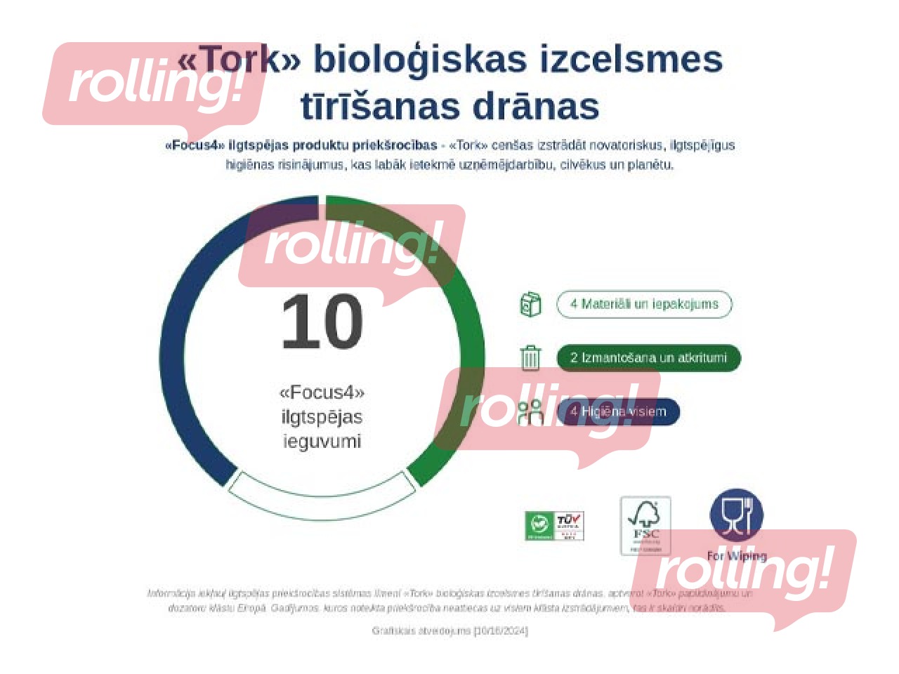 Mittekootud köögipuhastuslapid Tork, W4, valged, 1-kiht, 75 tk.