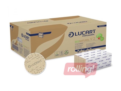 Бумажные полотенца LUCART ECONATURAL V2, 21x21см, 2 слоя, бежевые
