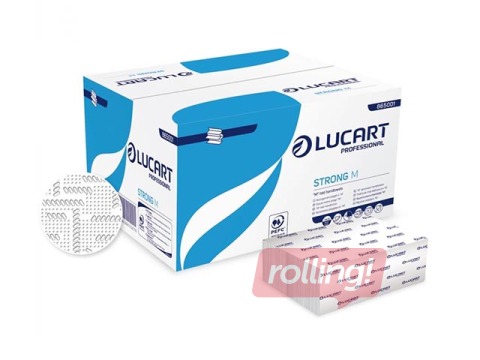 Papīra dvieļi Lucart Strong M, balti, 2 slāņi, 125 loksnes, 15 paciņas