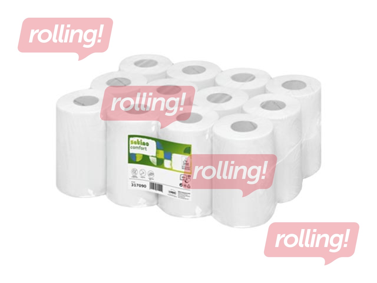 Paberrätikud Satino Comfort, 68m, 12 rulli, 2 kihti, valge