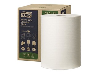 Промышленная безворсовая бумага Tork, Heavy Duty Cleaning, 106.4м, 1 слой, белая, 1 рулон