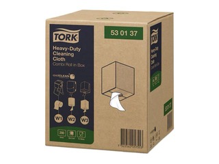 Промышленная безворсовая бумага Tork, Heavy Duty Cleaning, 106.4м, 1 слой, белая, 1 рулон