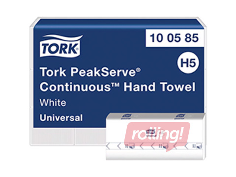 Paberikäterätikud lehtedena Tork Universal, PeakServe Continuous, H5, valge, 1-kiht, 410 lehte, 1
