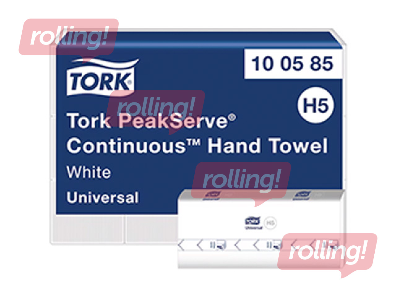 Paberikäterätikud lehtedena Tork Universal, PeakServe Continuous, H5, valge, 1-kiht, 410 lehte, 1