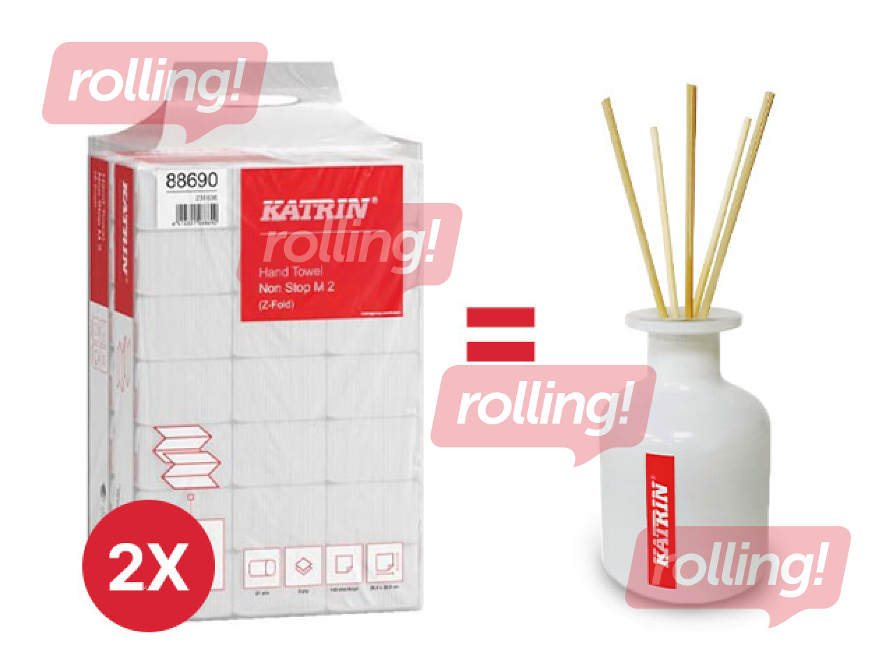 Полотенца бумажные в листах Katrin, Non Stop M2 Z-fold, белые, 2 слоя, 21 упаковка